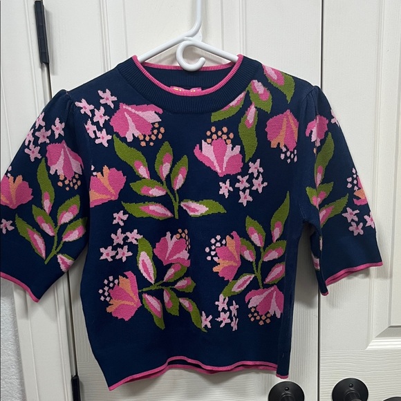 THML Sweaters - THML Navy Floral Crew Neck Sweater